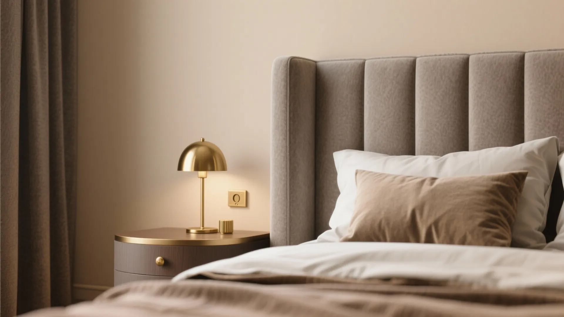 2. Beige + Warm Gray + Brass Accents