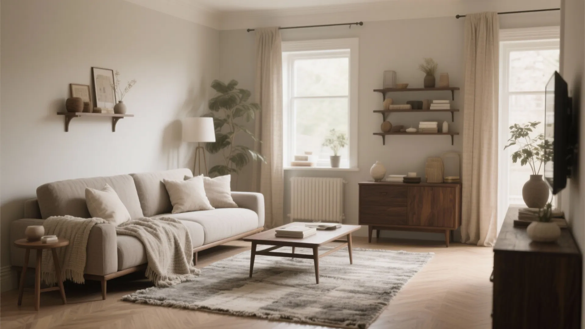 1. Warm Beige and Soft Gray Layers