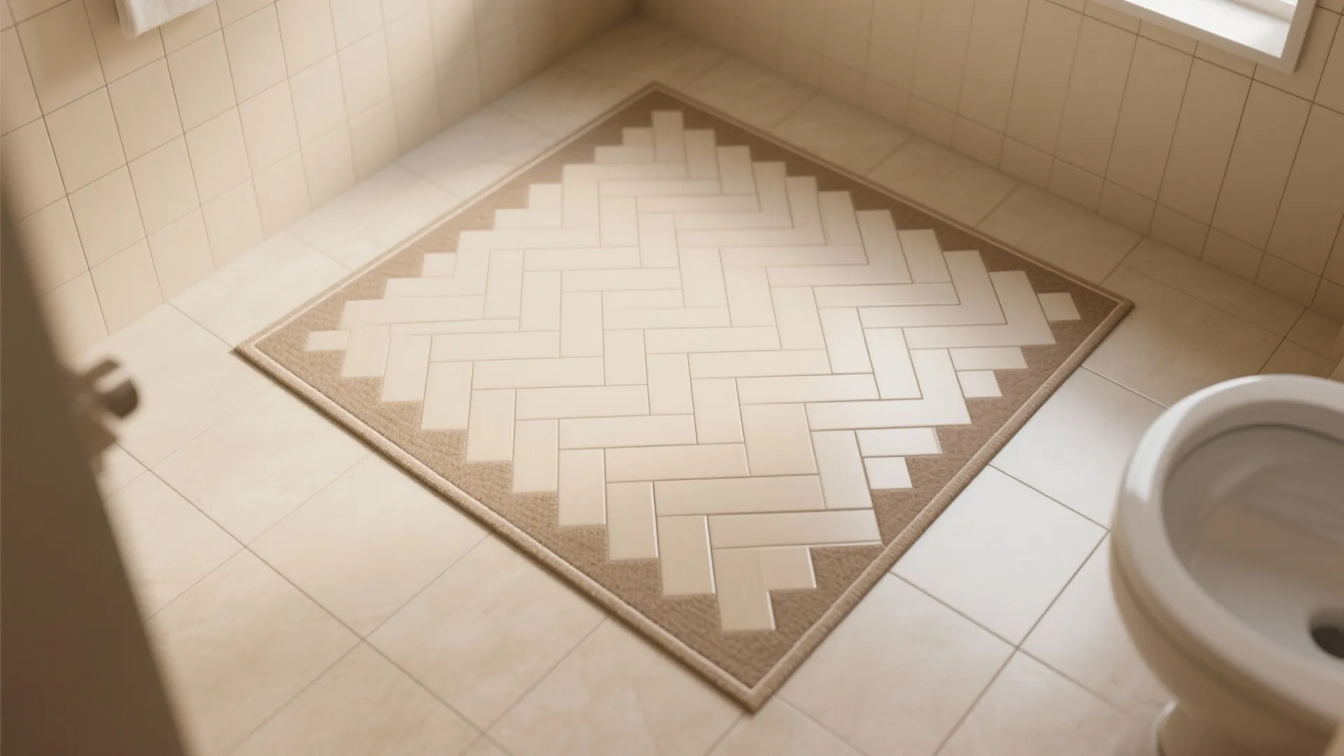 Pattern play: herringbone, borders, and matte–gloss mixes