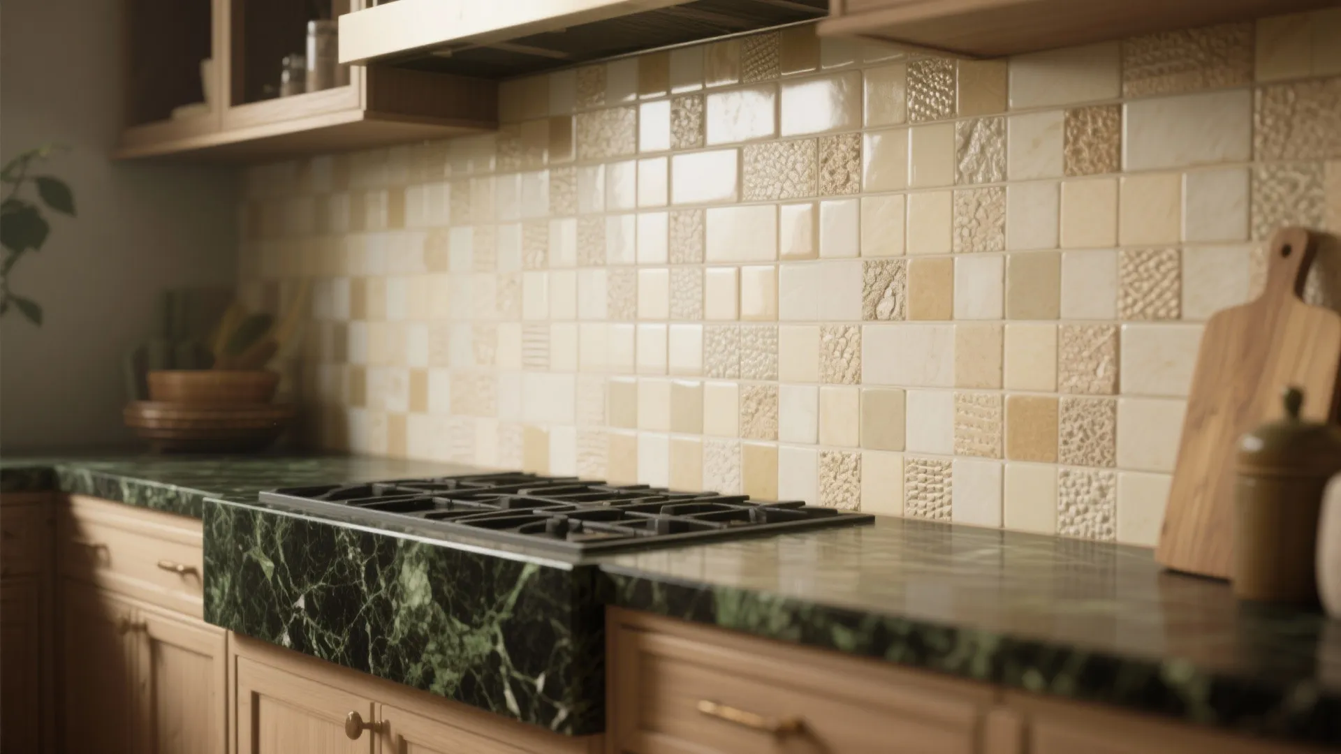 2. Warm Beige or Cream Mosaic