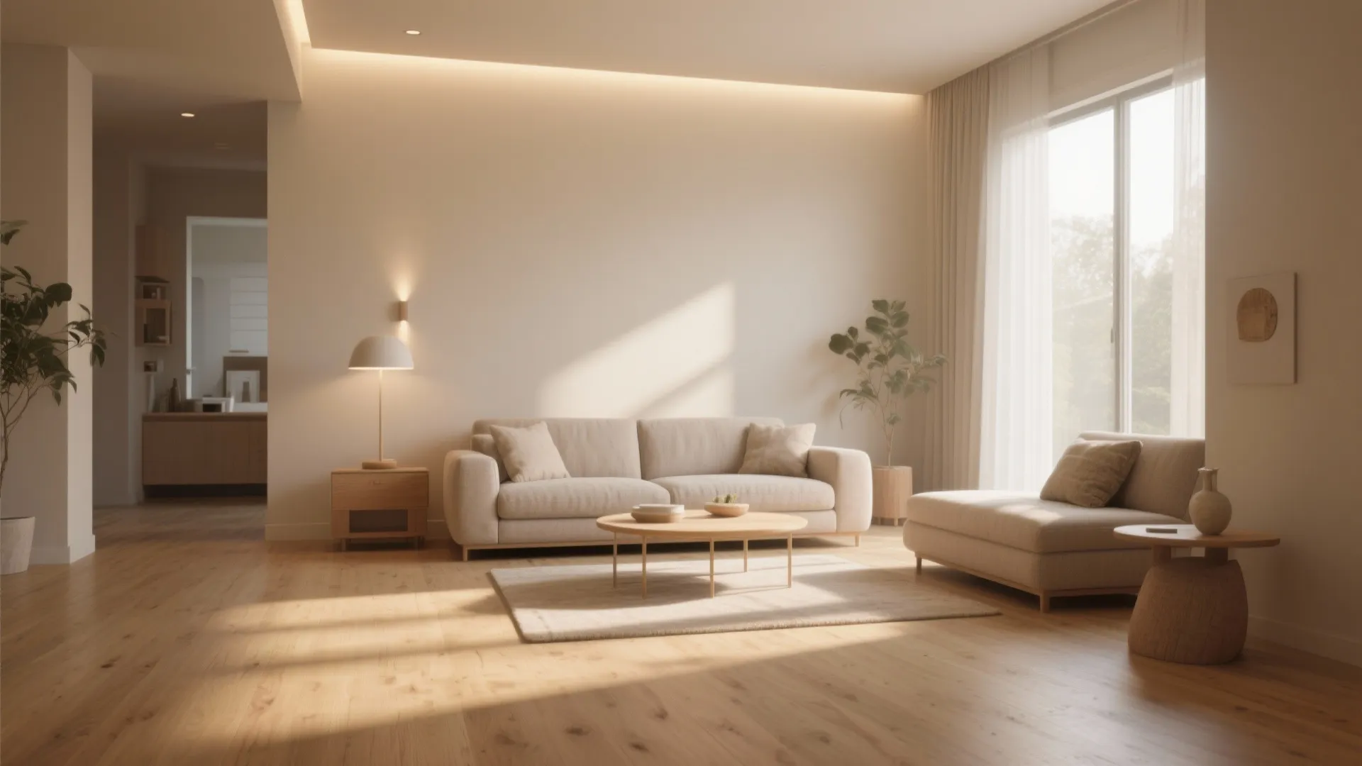 Beige and Natural Wood