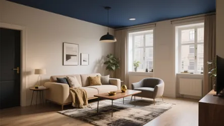 Beige & Navy Living Room Ideas