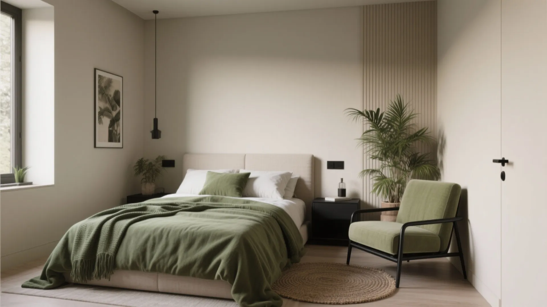 4. Beige + Olive Green + Black Trim