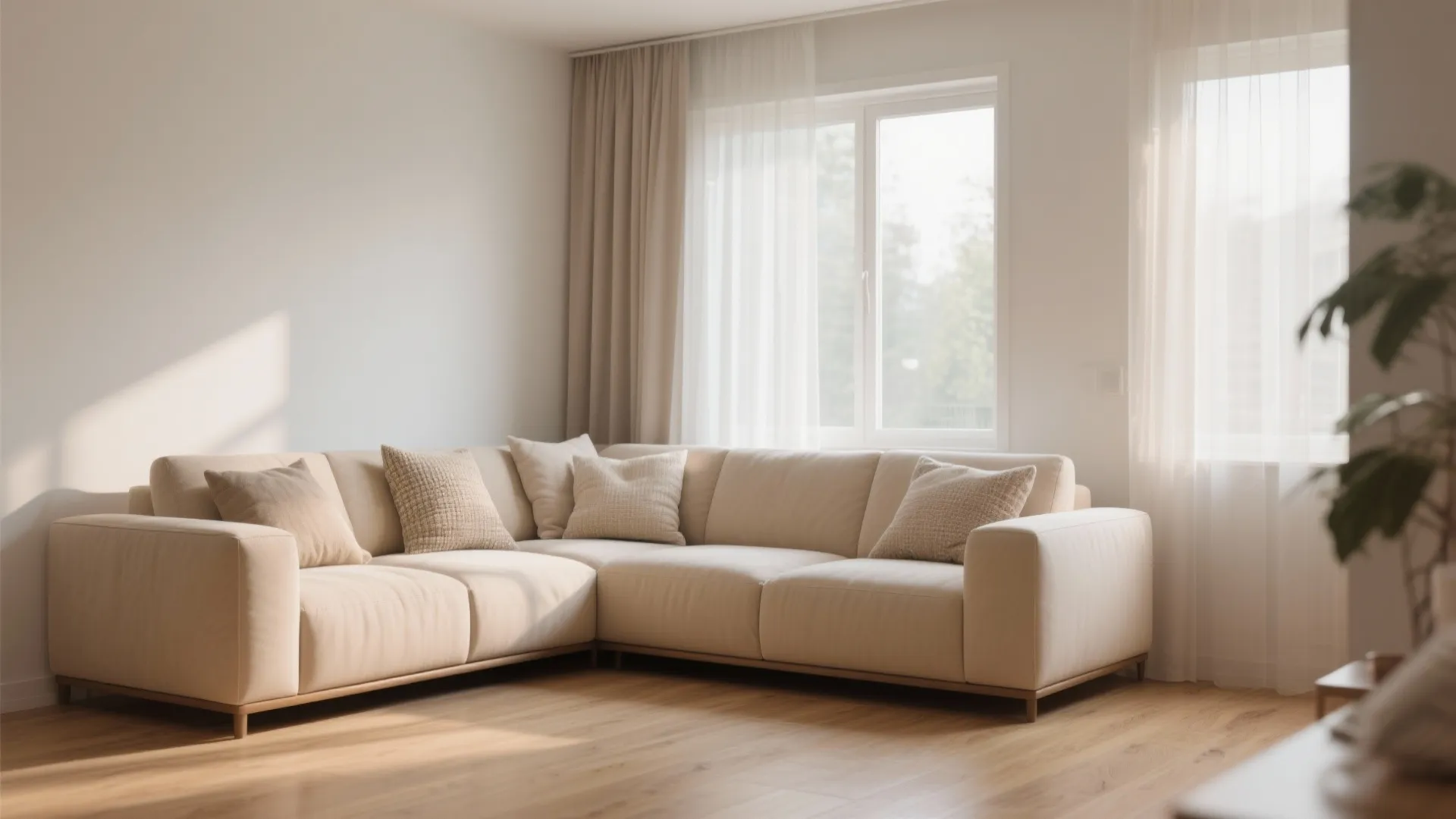 1. Soft Beige Sectional for Cozy Gatherings