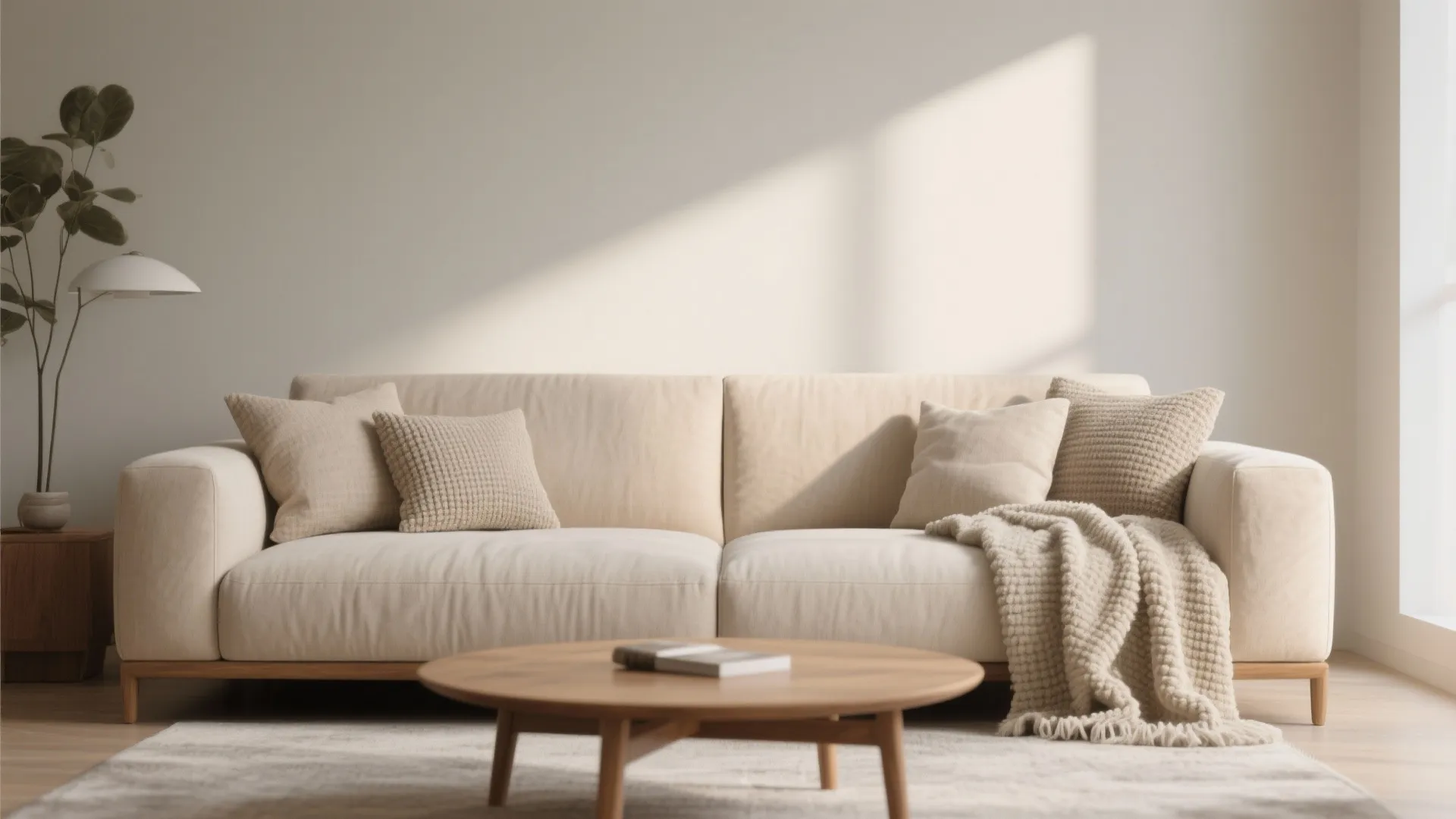 1. Minimalist Beige Sofa as a Focal Point