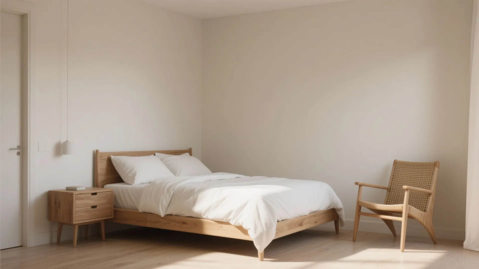 1. Beige + Soft White + Natural Wood