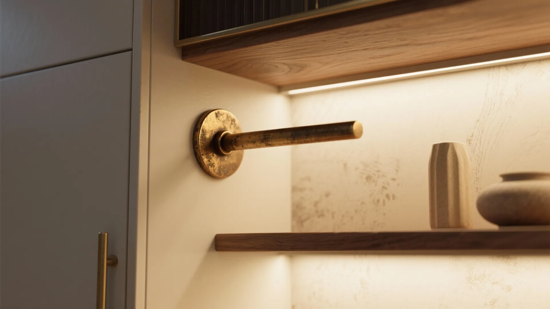 3. Warm Metals and Wood Tones