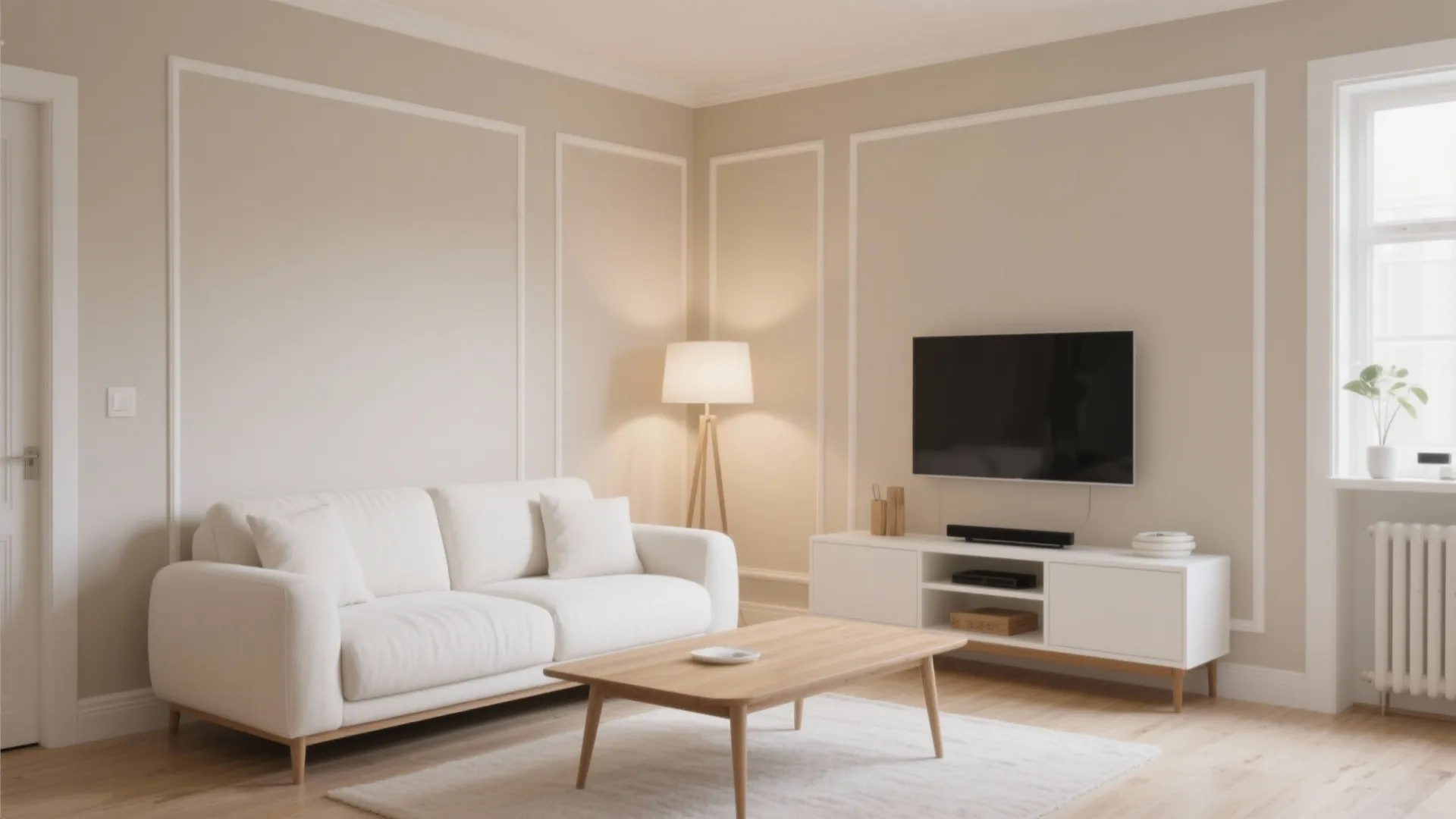 Beige and White Contrast Scheme