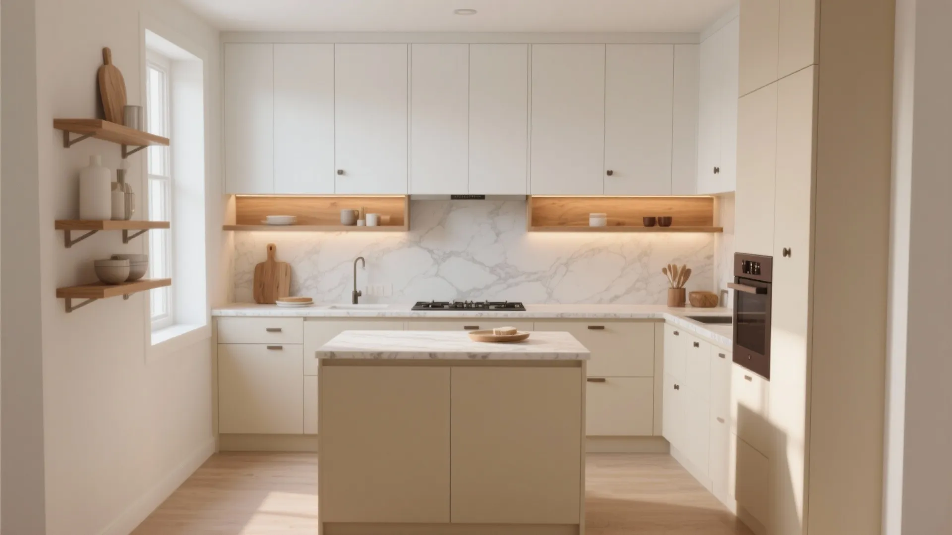 Beige & White Kitchen Cabinets: 5 Fresh Ideas: How I turned a tiny, dated kitchen into a bright, cozy heart using beige and white cabinets