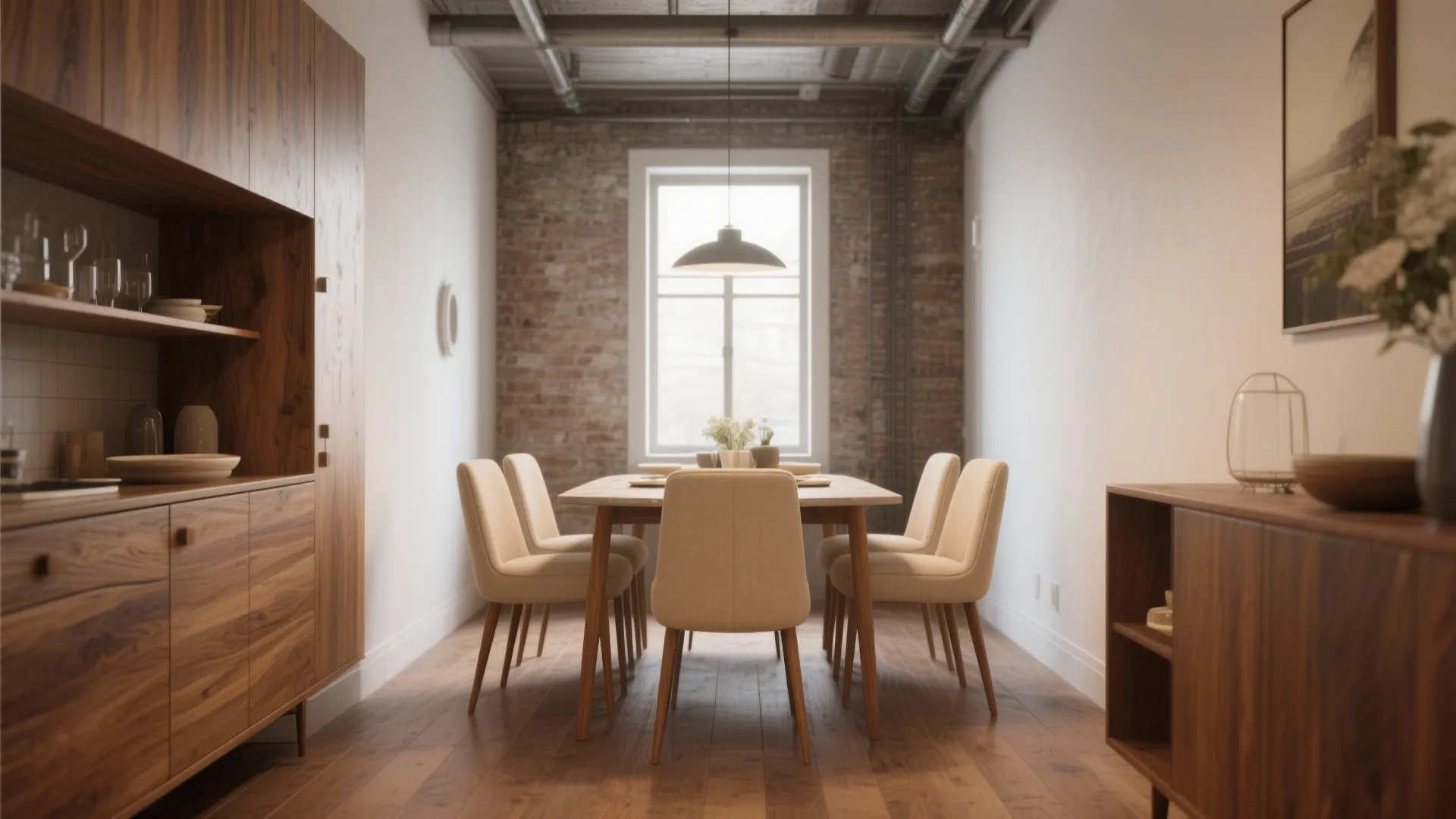 2. Mix Beige with Warm Wood Accents