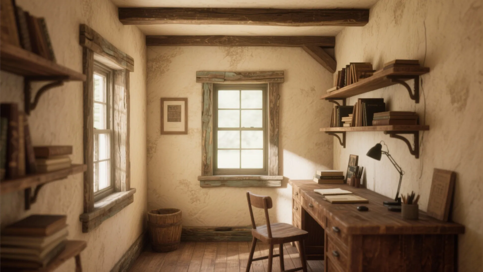 10. Earthy Beige with Wooden Trim