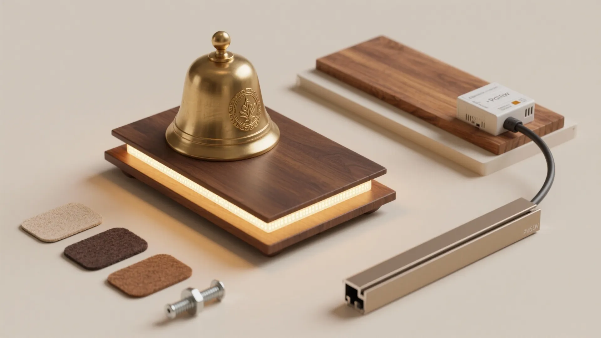 Bell with Integrated Shelf and Hidden LED