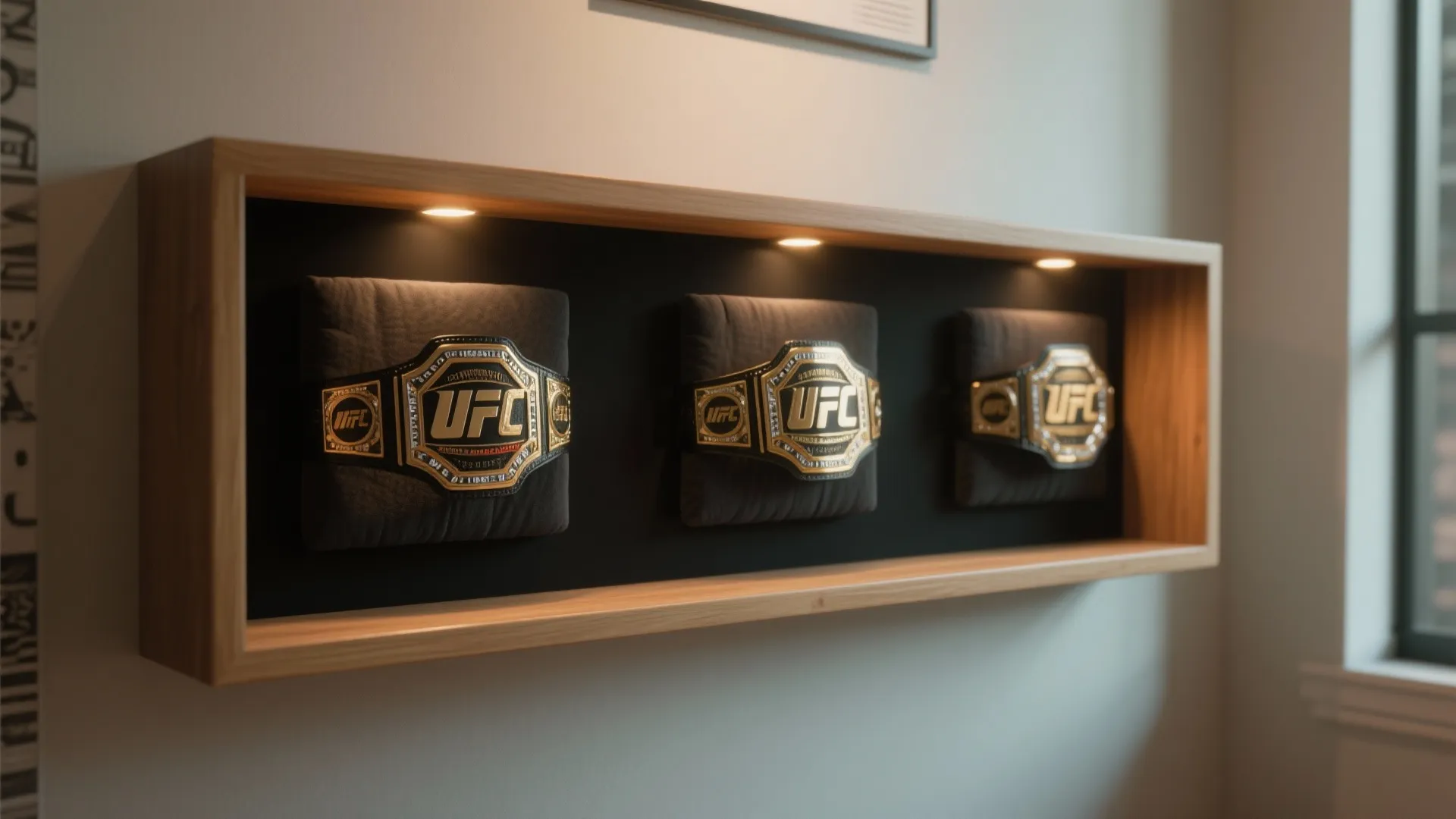 2. Championship belt display shelf