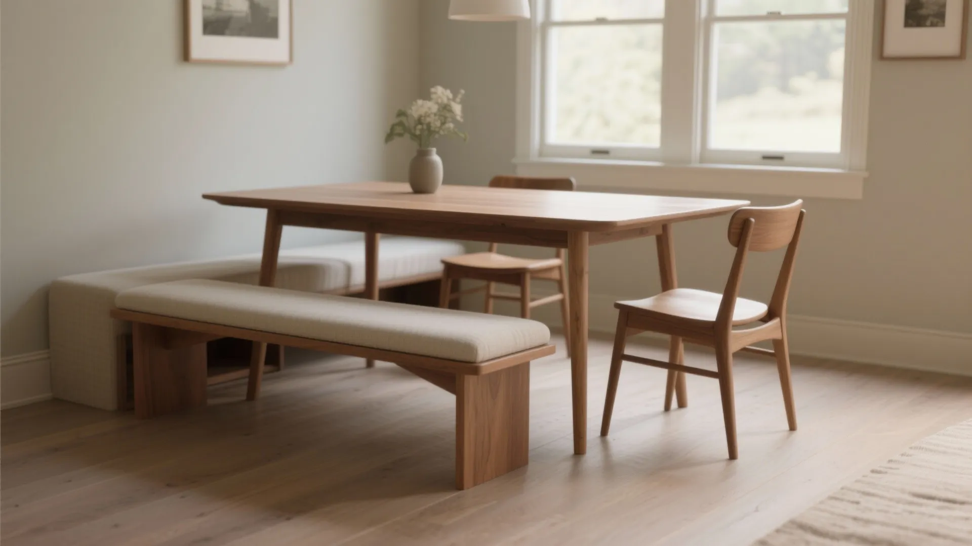 2. Mix a bench with the chairs