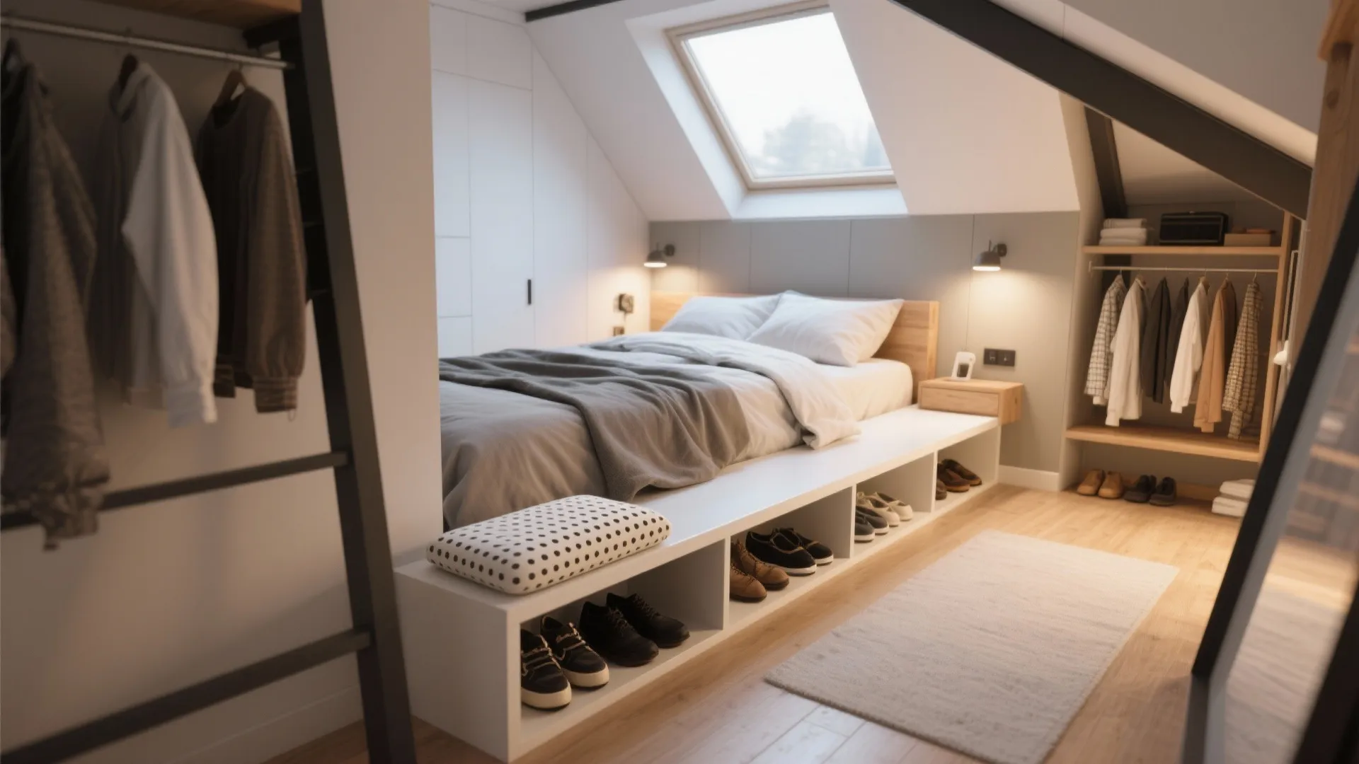 2. Bench as Bed-End Organizer