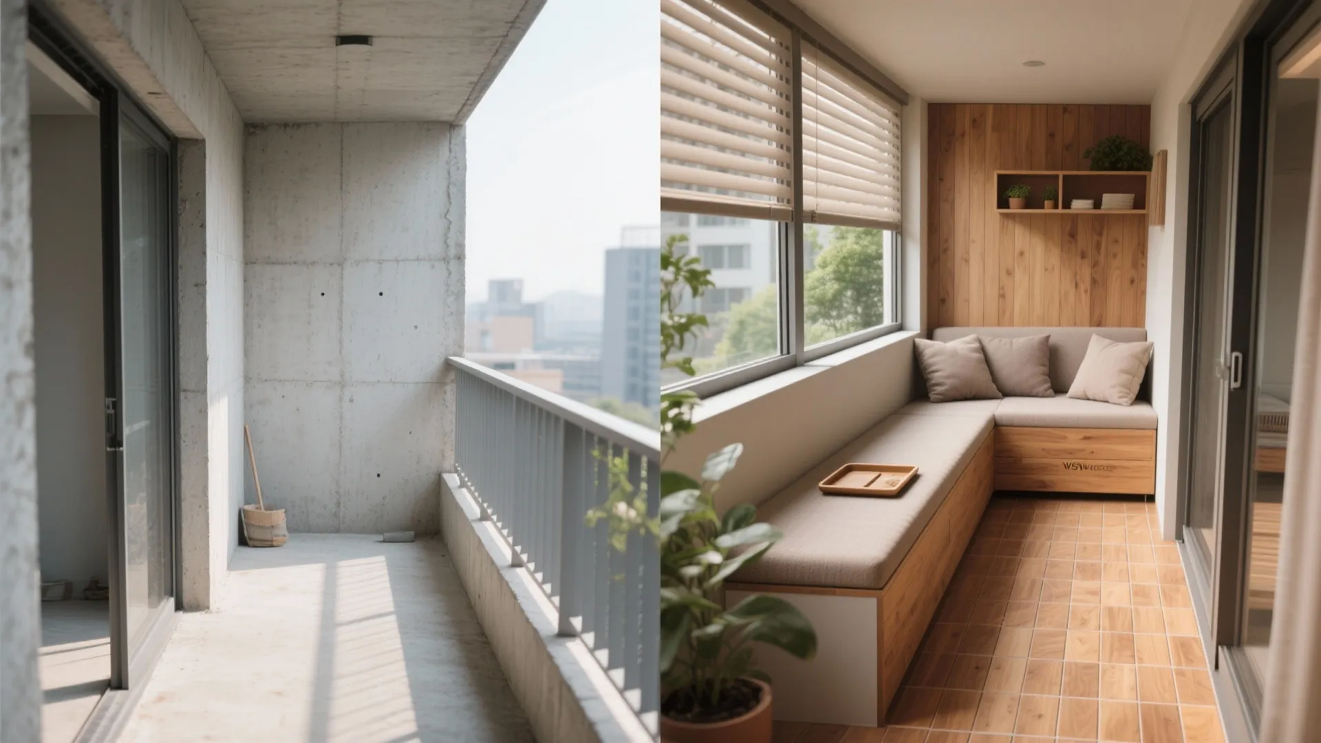 L-shaped bench seating with hidden storage