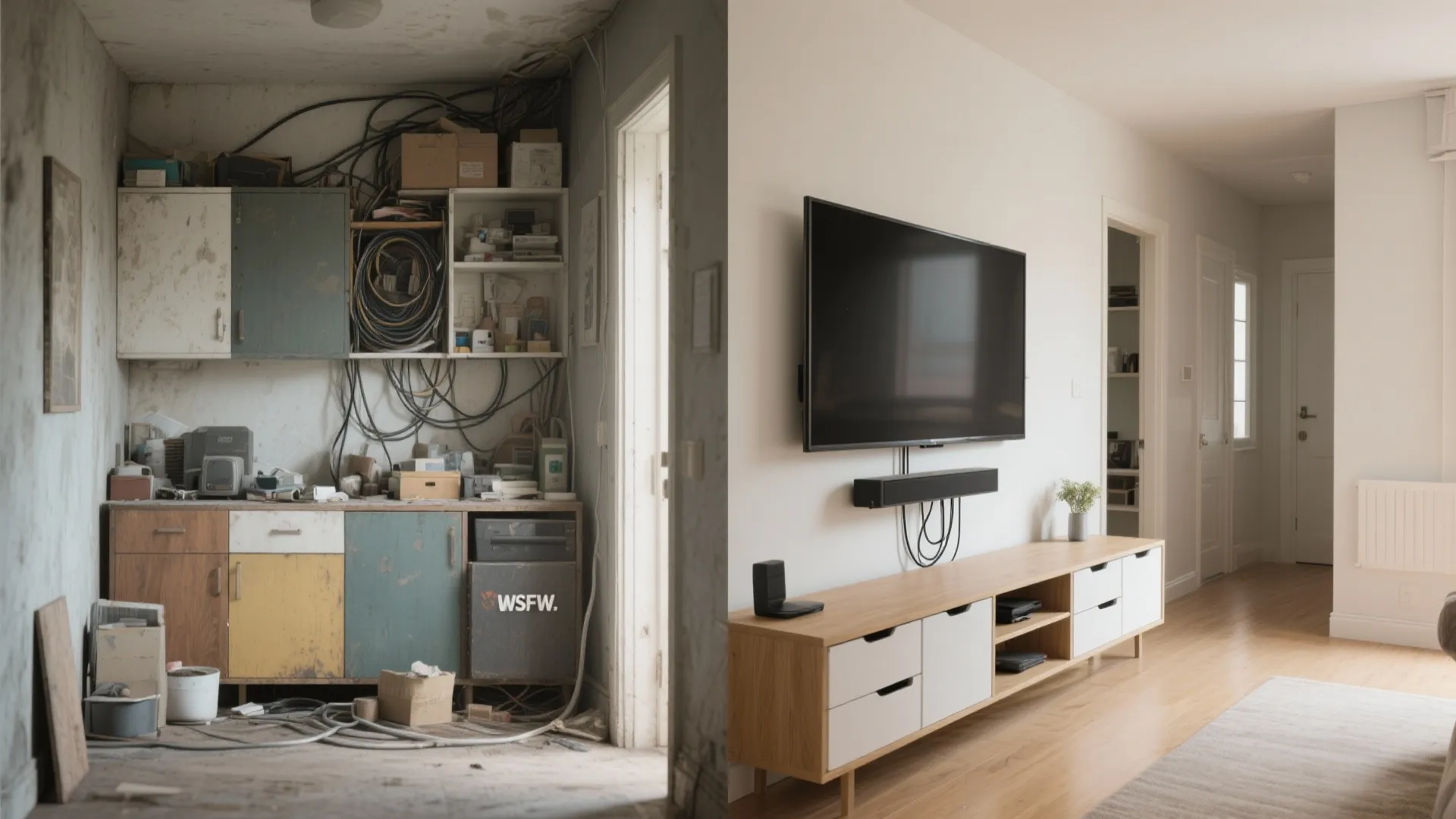 Low, long bench console with movable modules