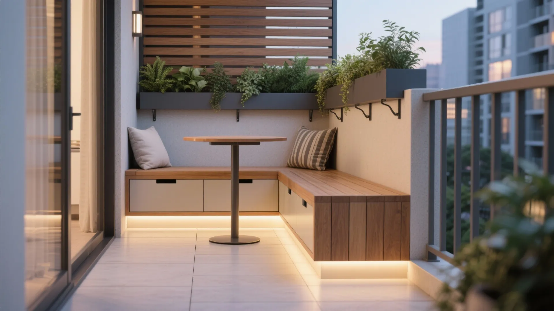 Small Space, Big Function: Bench, Bistro, and Hidden Storage