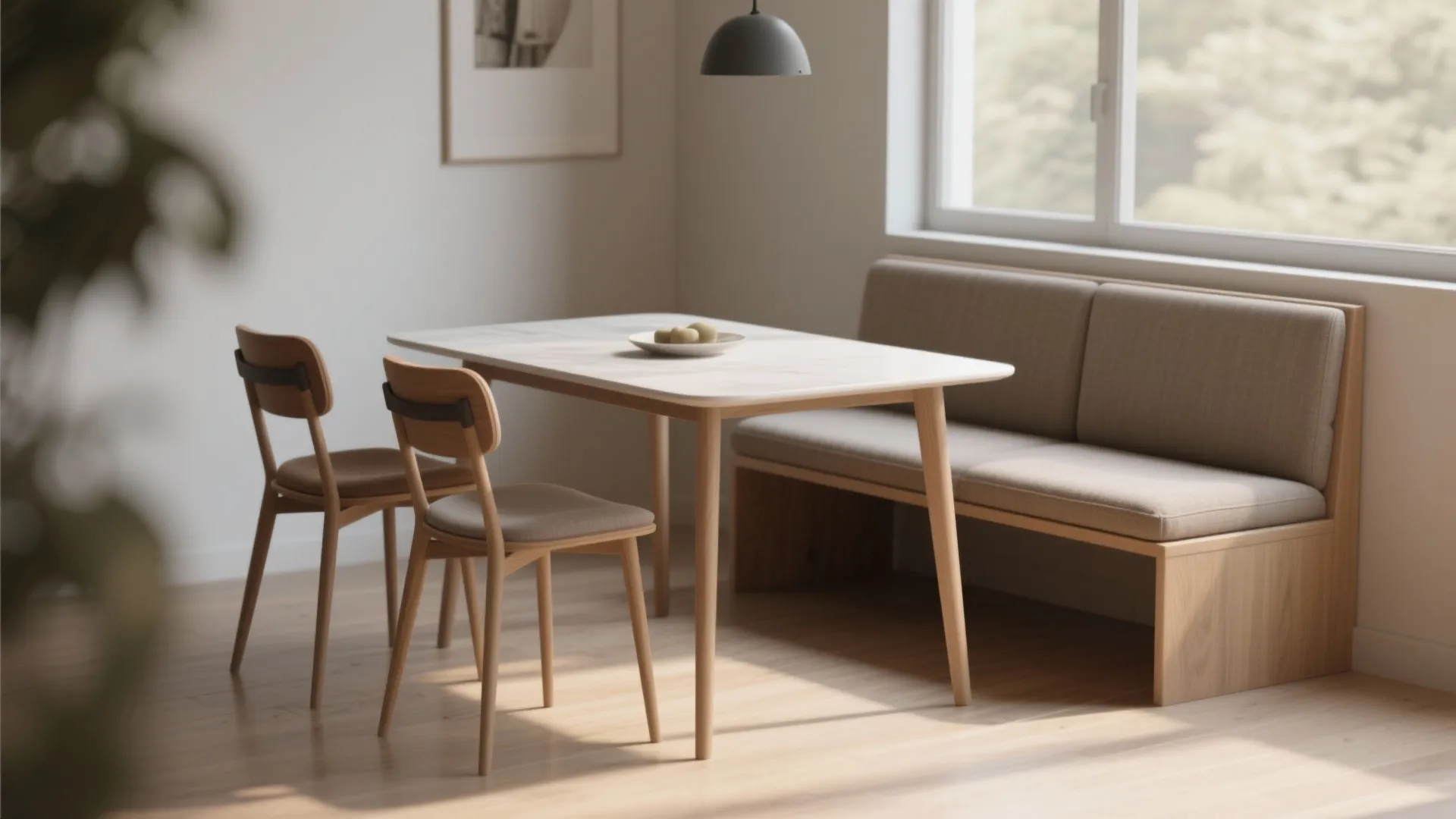 4. Mix benches and chairs for flexible seating