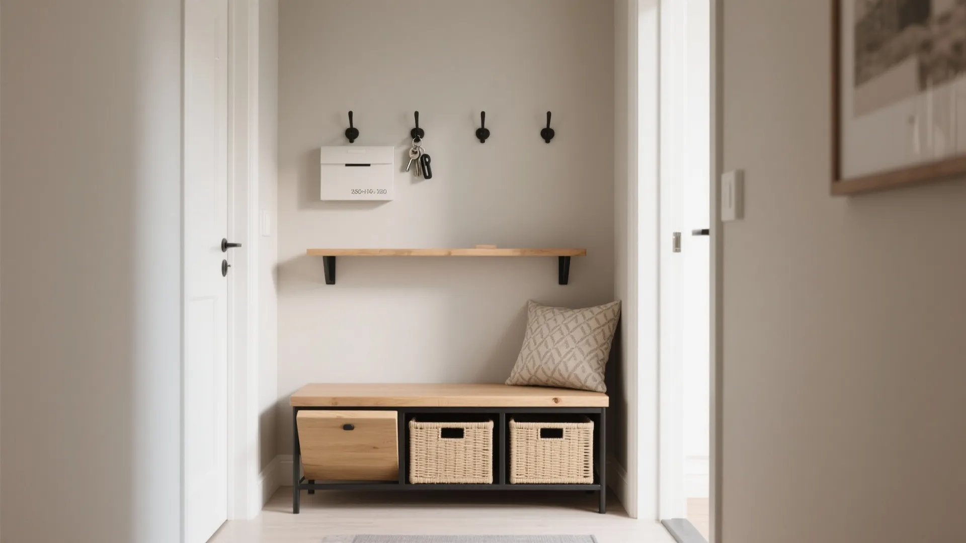 Multi‑purpose seating and a slim console