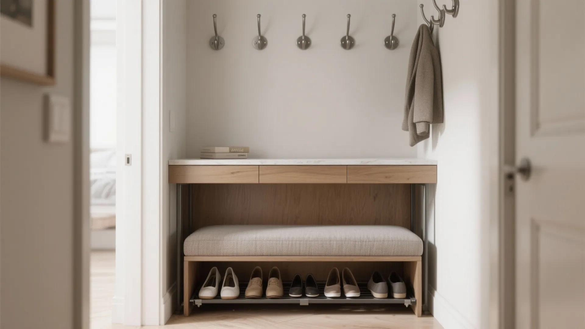 5) Console + seating hybrid (bench-console)