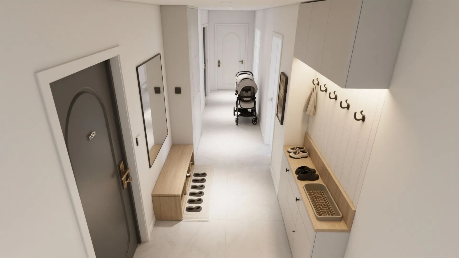 5) Console + seating hybrid (bench-console)