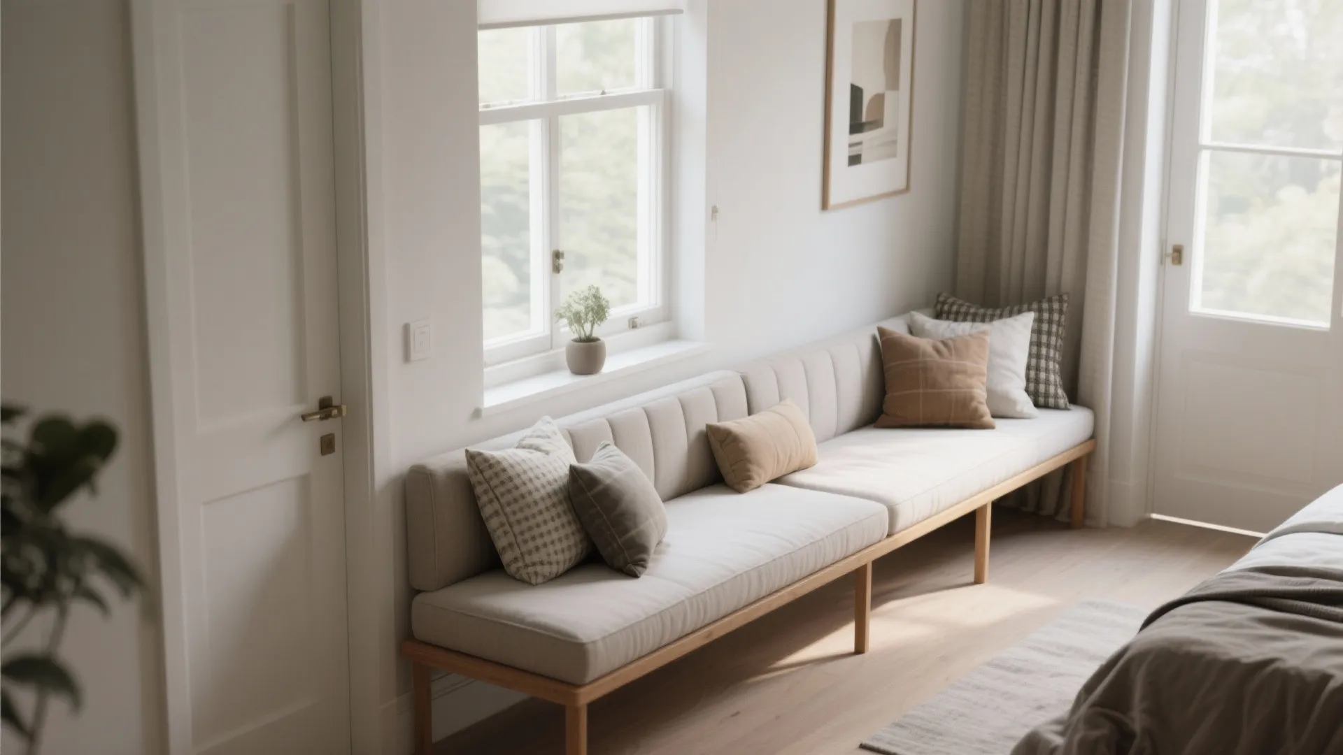 5. Bench-Style Daybed with Cushions