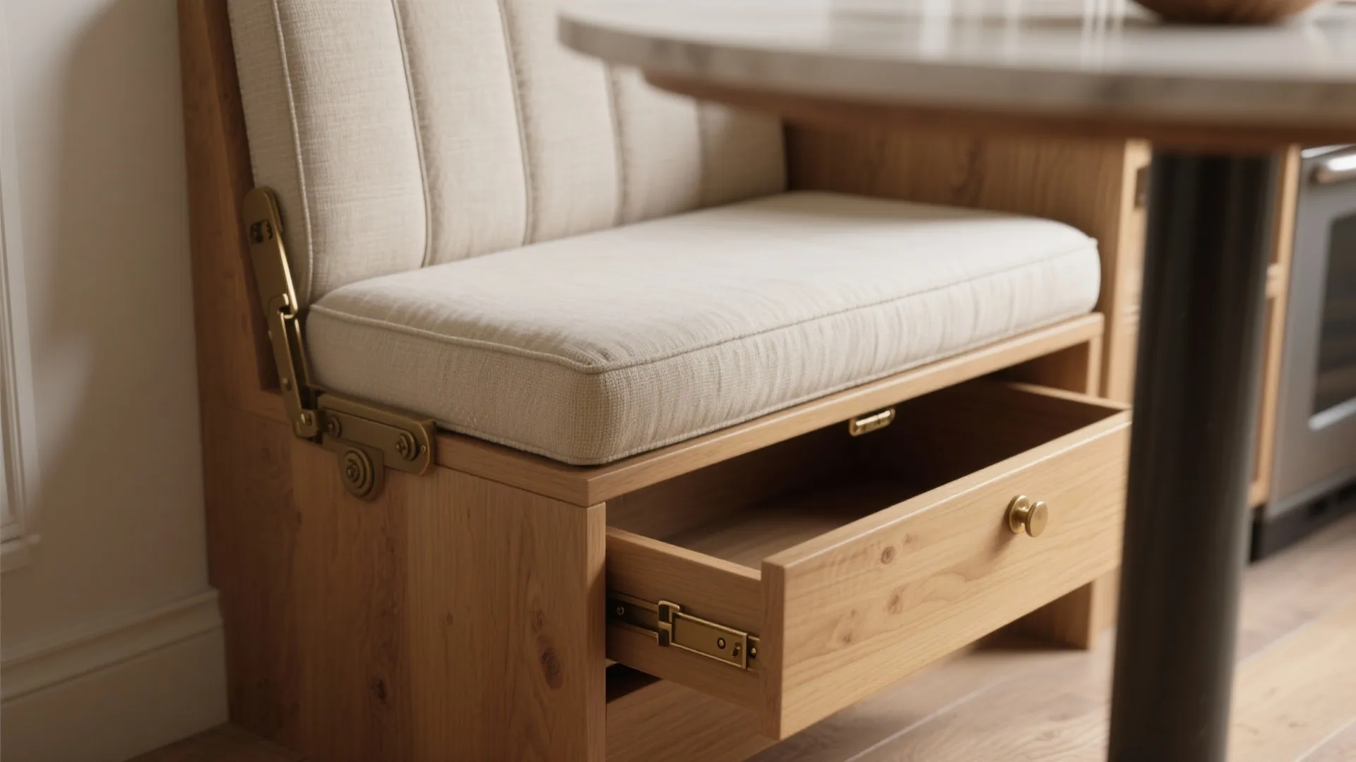 4. Bench seating against the wall