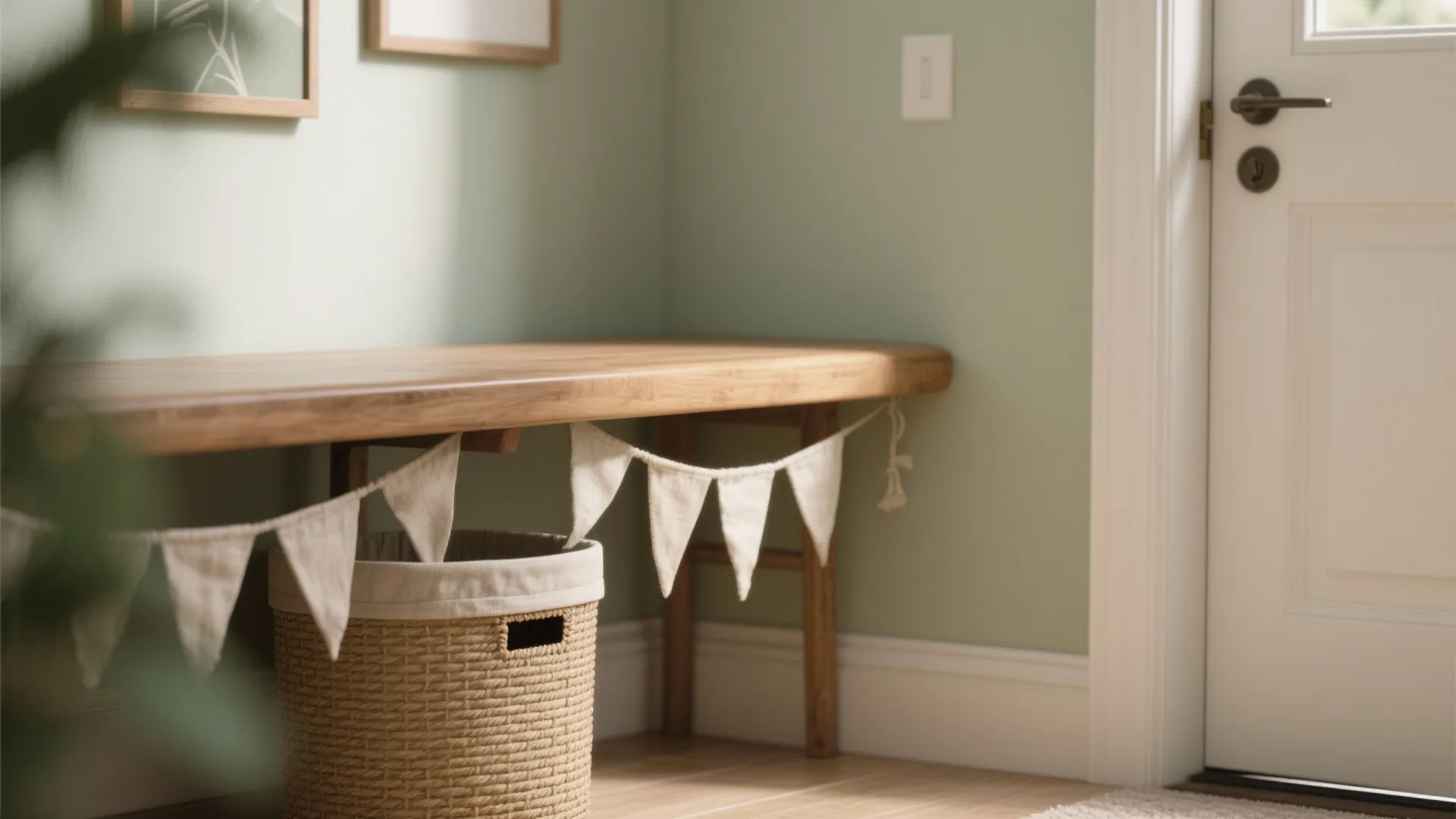 2) A compact welcome corner at the entryway