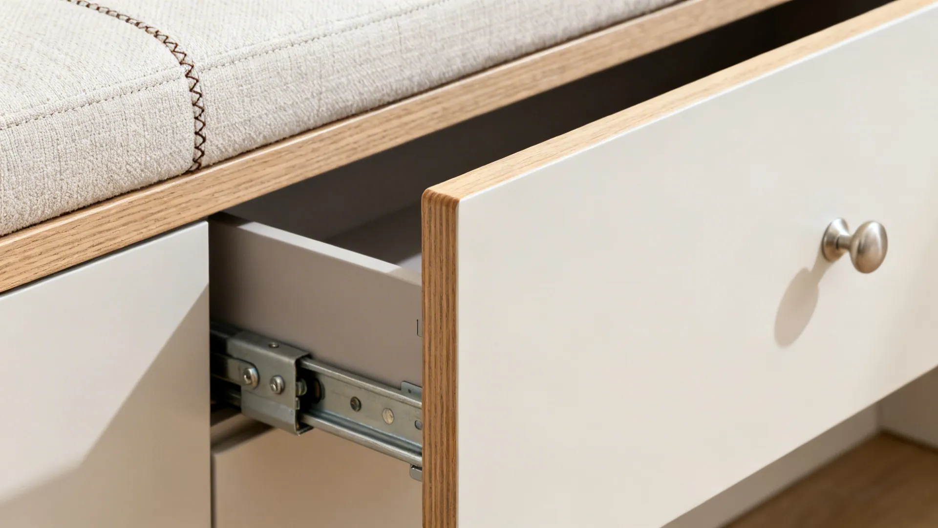 2) Bench seating with deep drawers for dining nooks
