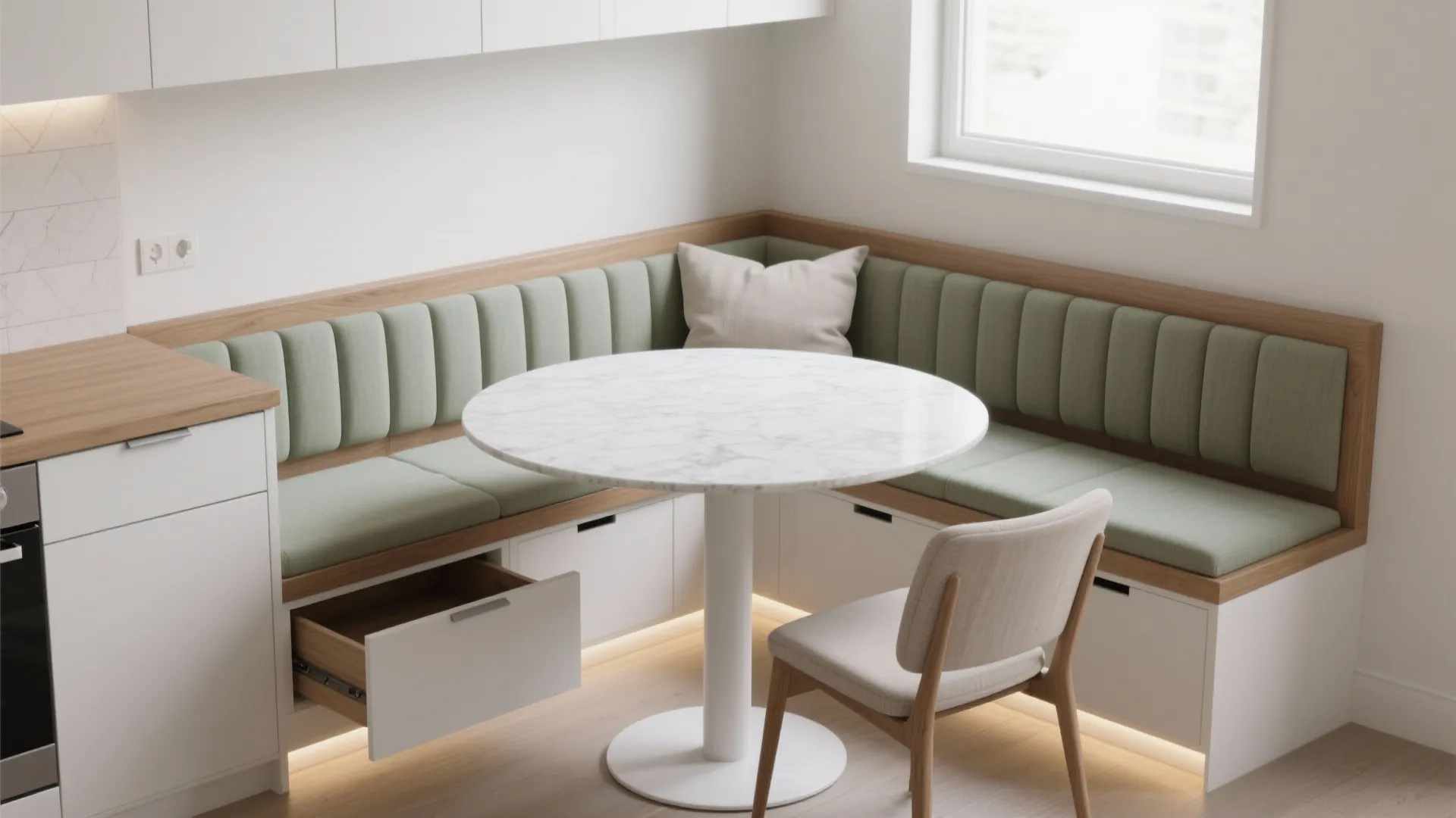 Minimalist storage that doubles as seating