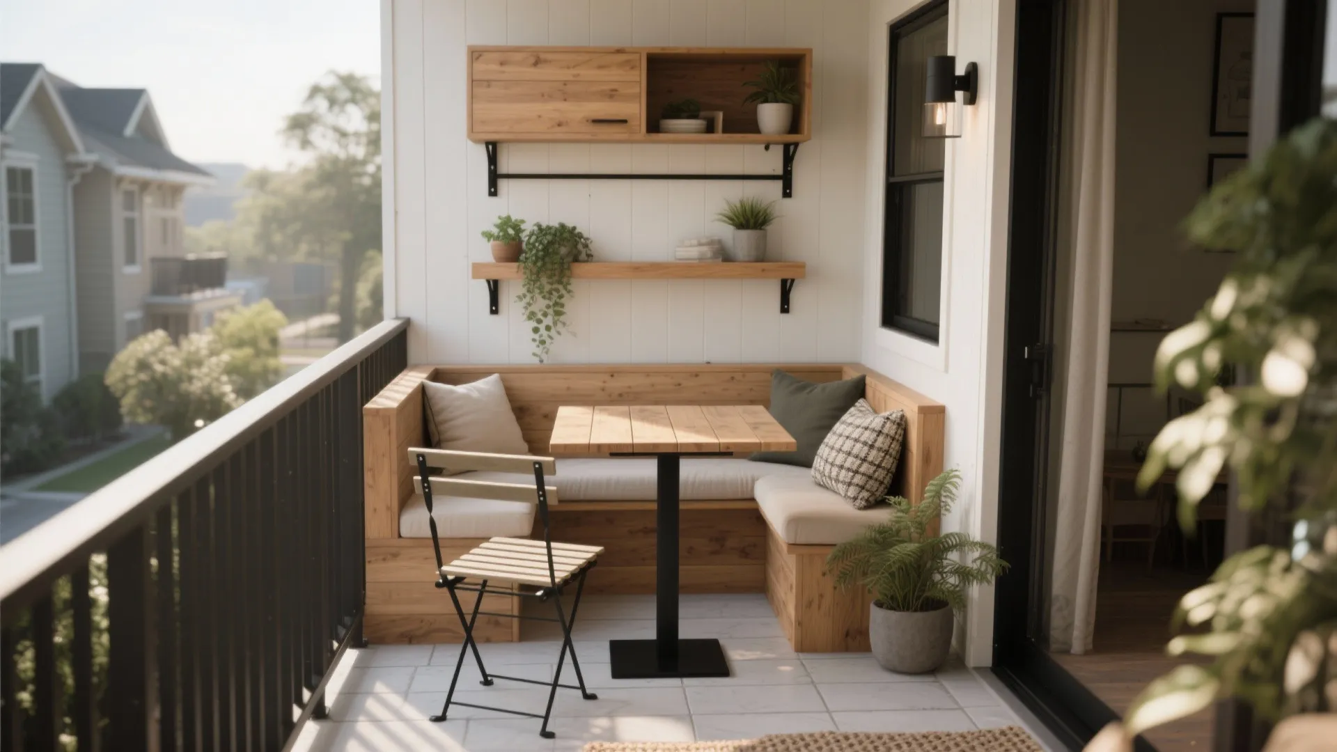 Built-In Benches and Fold-Down Tables