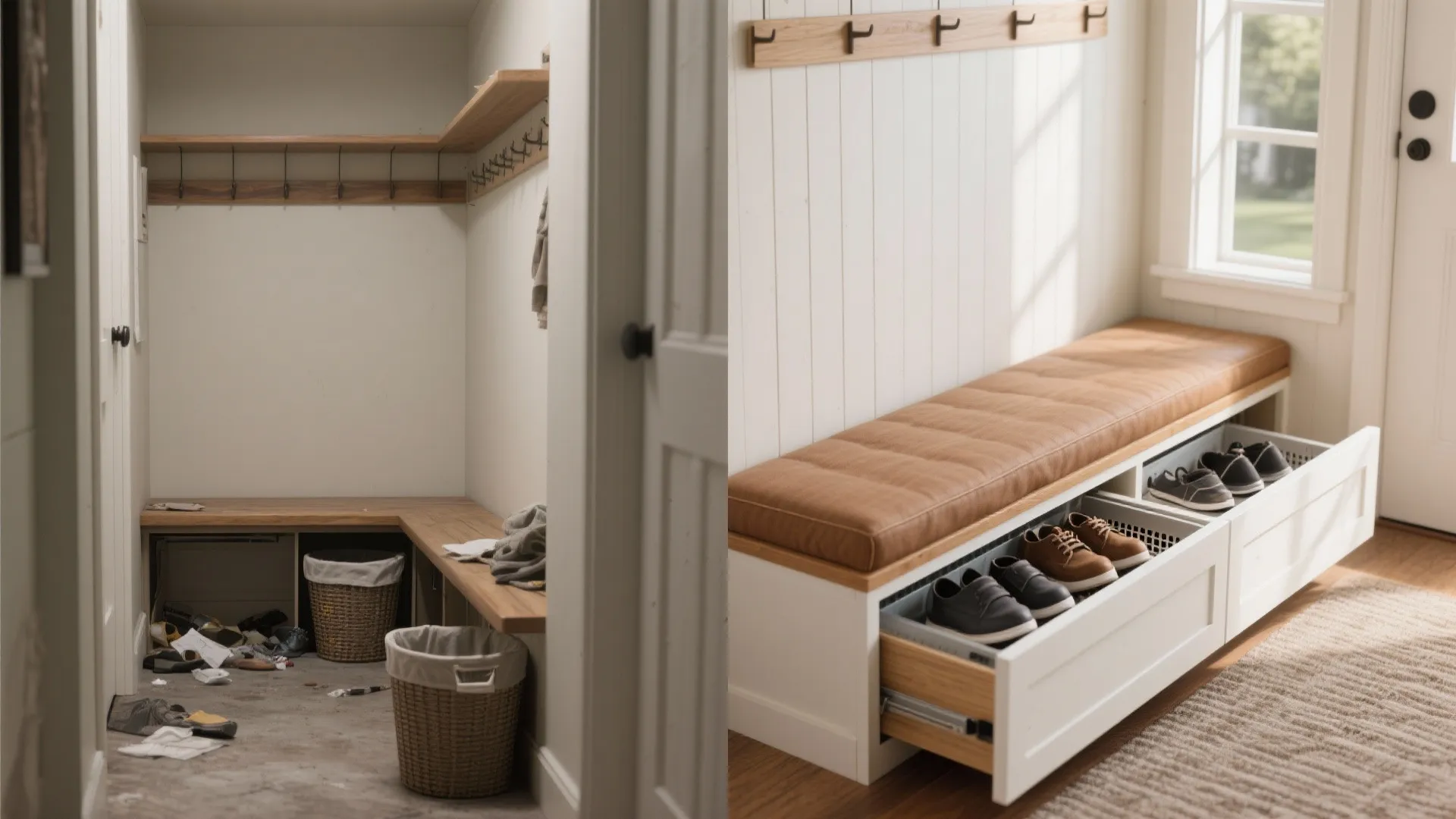 Idea 3: Bench-with-hamper combo