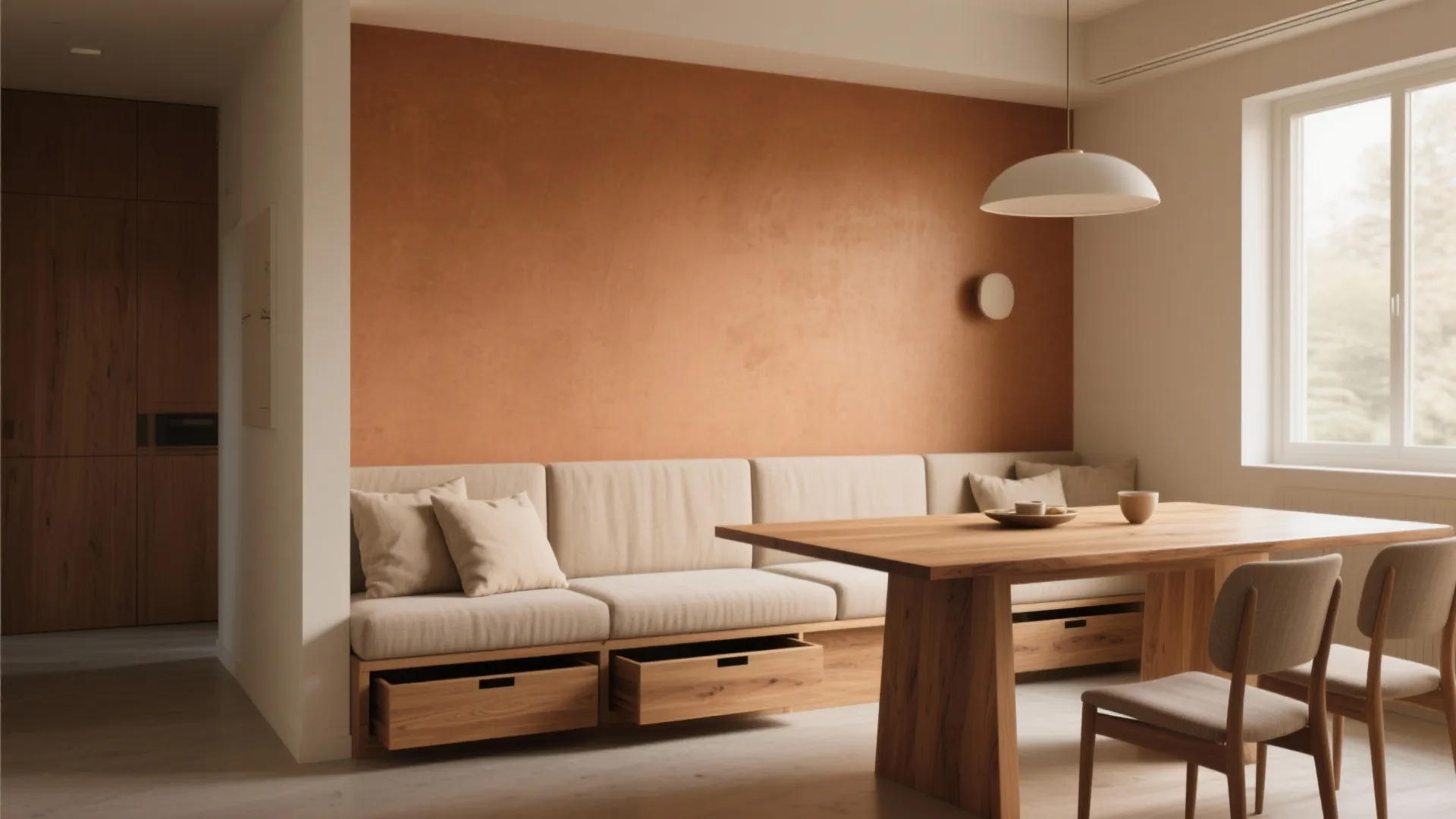 1. Built-in Bench with Hidden Cabinets