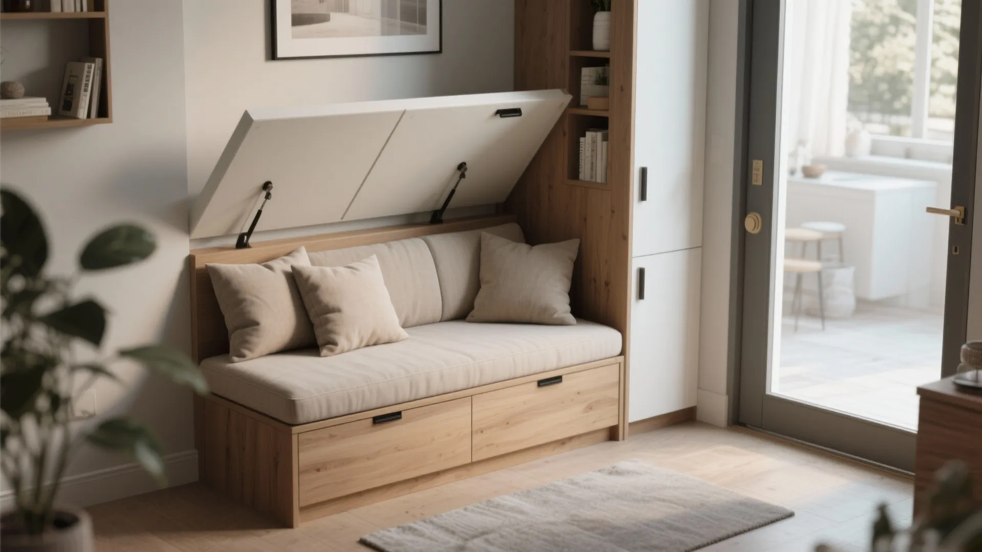 4. Bench with Hidden Storage