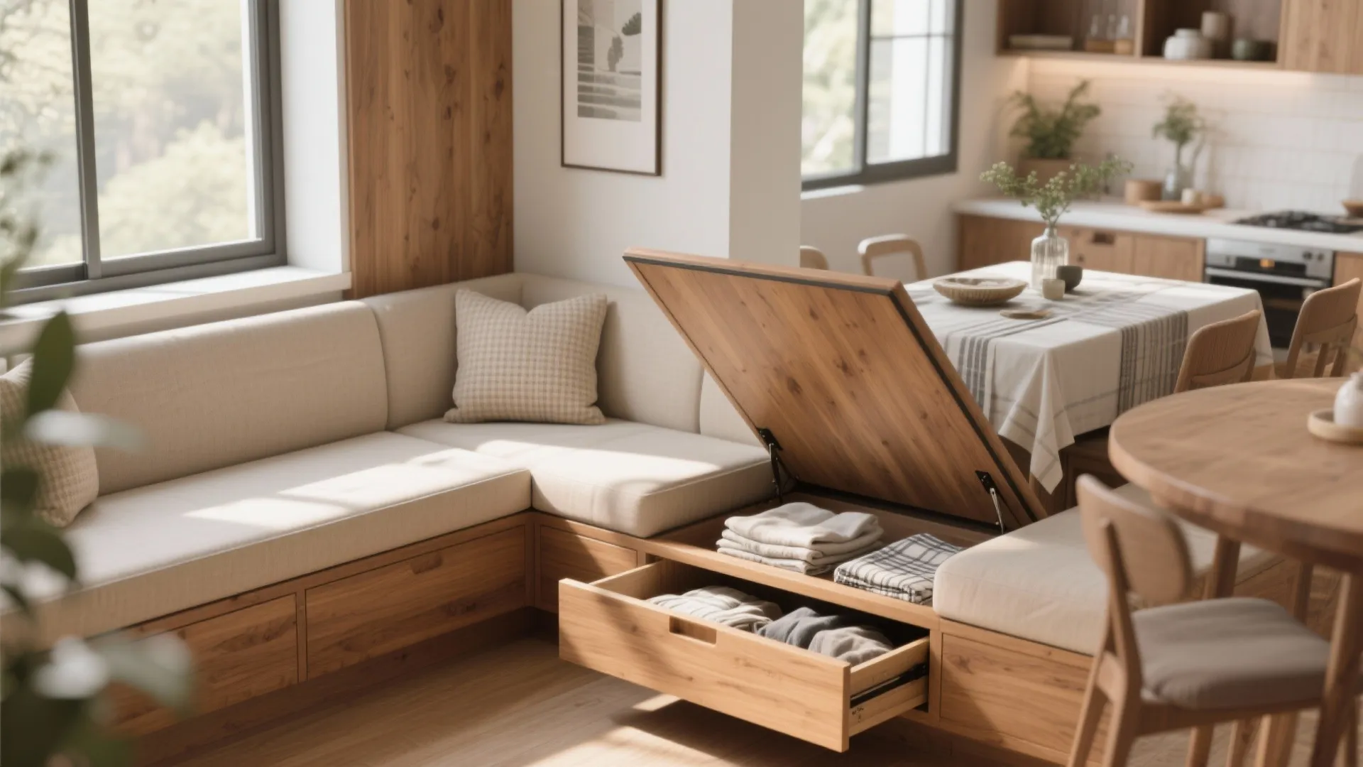 1. Built-in Bench with Hidden Storage