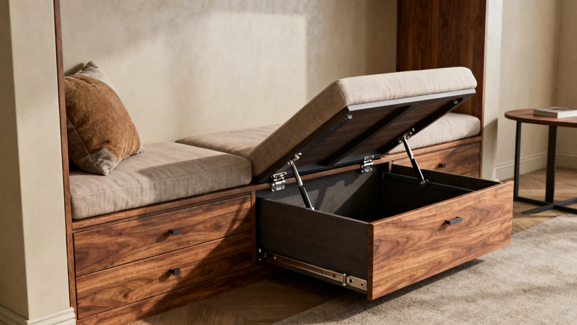 3. Bench seating with hidden storage