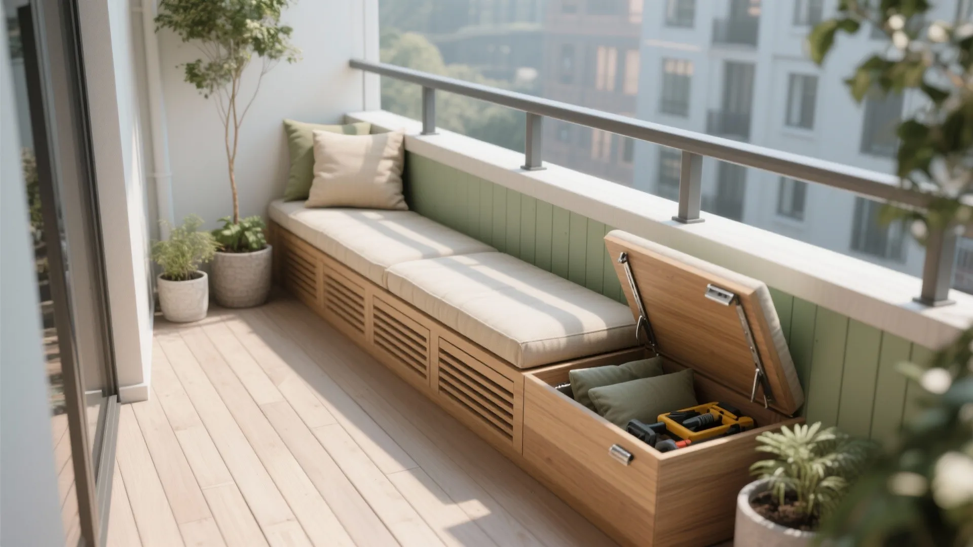 Built-in Bench With Hidden Storage