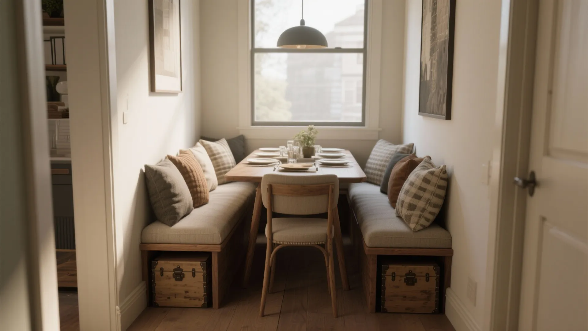 Idea 2: Bench Seating + Leaf = Cozy Flexibility