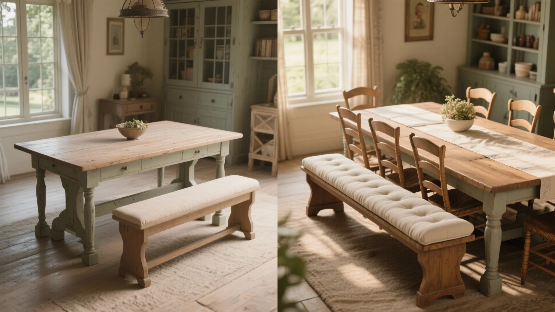 4. Use benches and expandable leaves for flexible seating