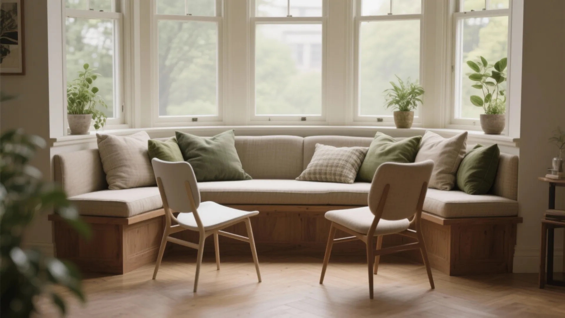 3. Mix Seating: Bench + Lightweight Chairs