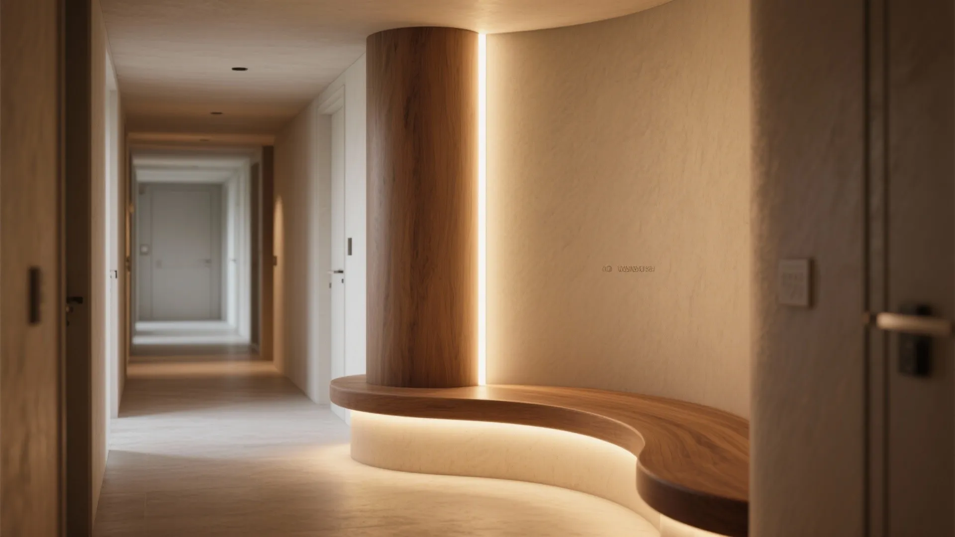 Load-Bearing Pillar Turned Bench and Lighting Totem