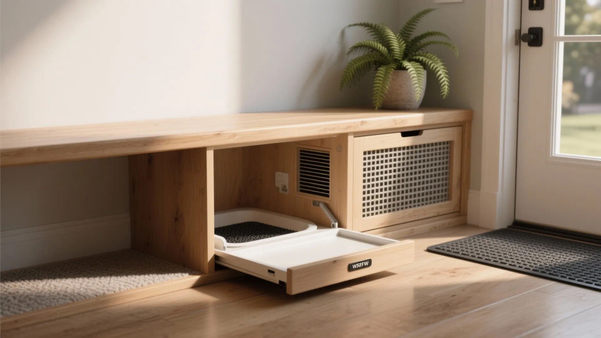 1. Tuck it under a bench or console