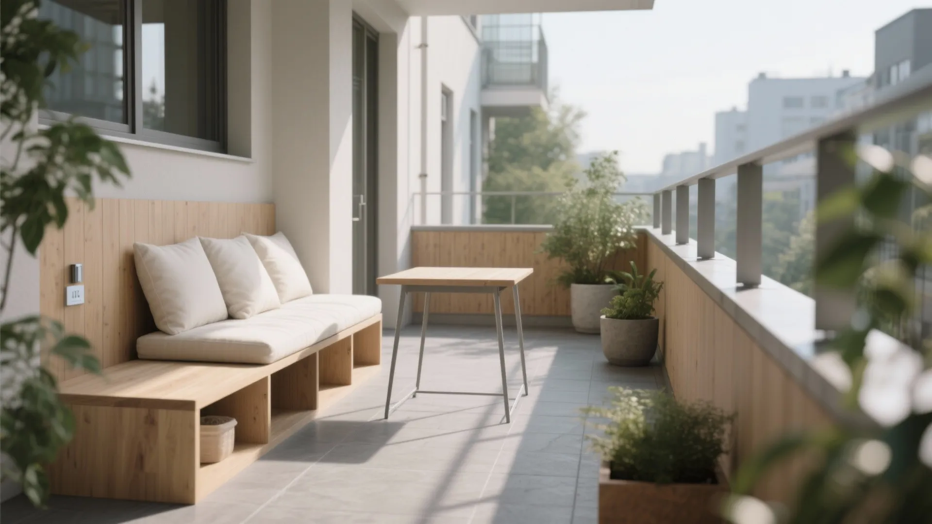 Minimal Storage Bench That Doubles as Lounge Seating