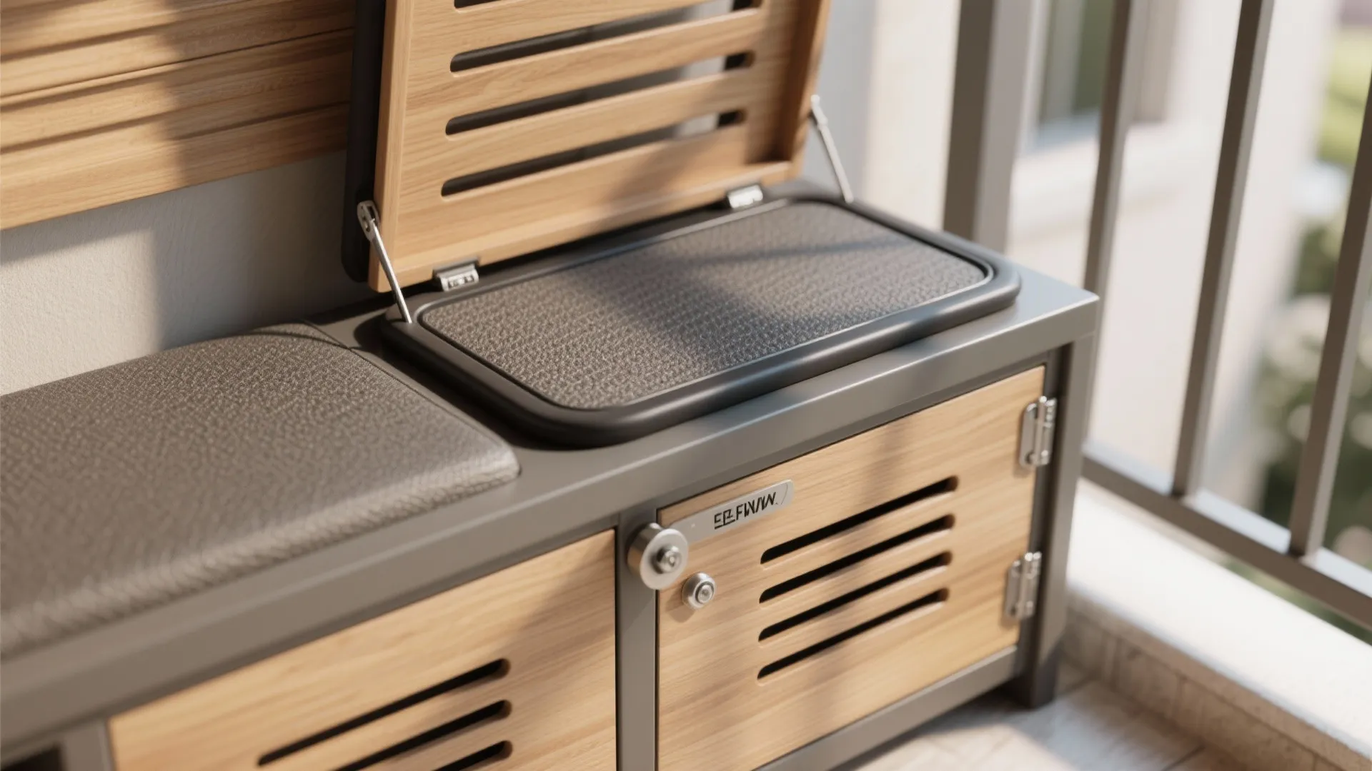 Micro-storage bench and utility bay