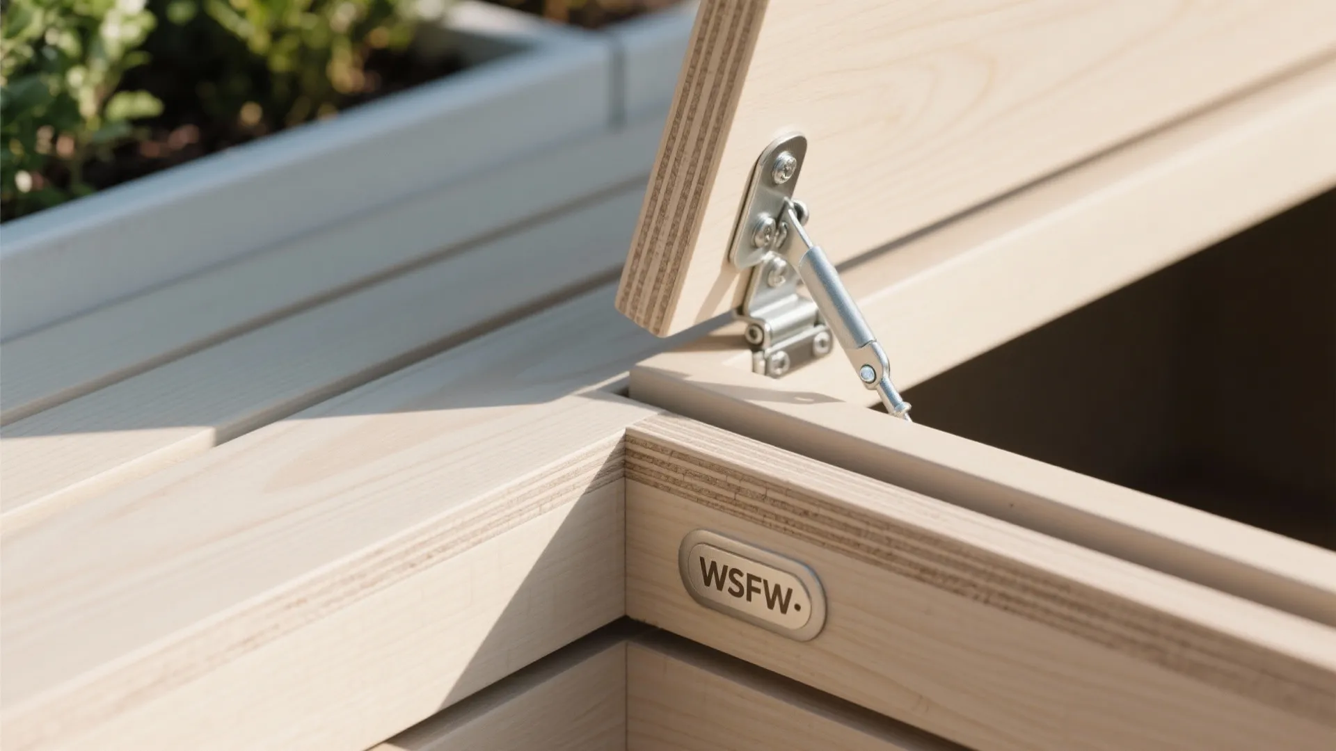 Slim storage benches with hidden planters