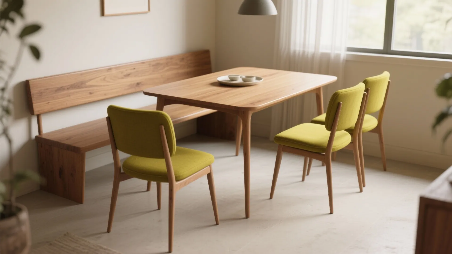 4. Mix a slim bench with 17 x 17 chairs