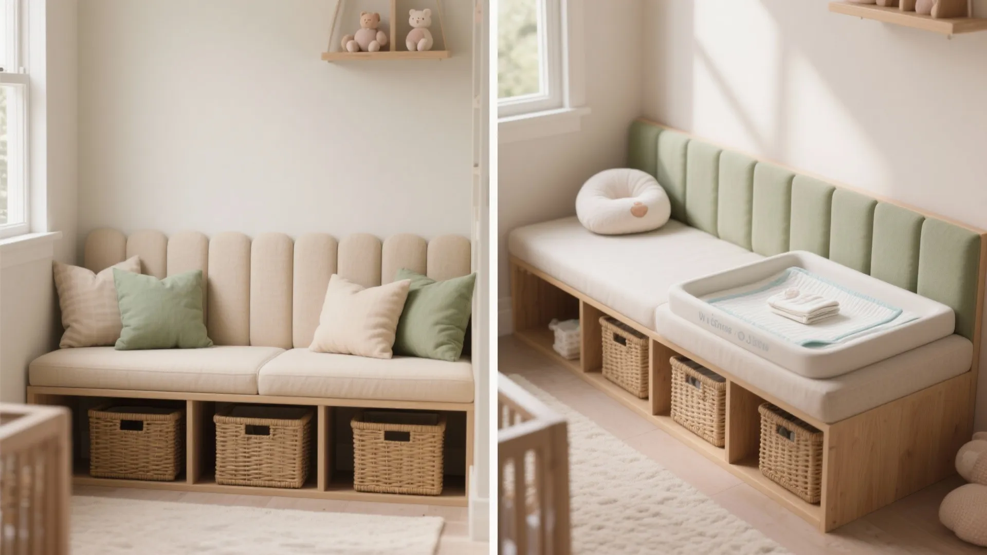 5. Multi-function bench seat with cushions