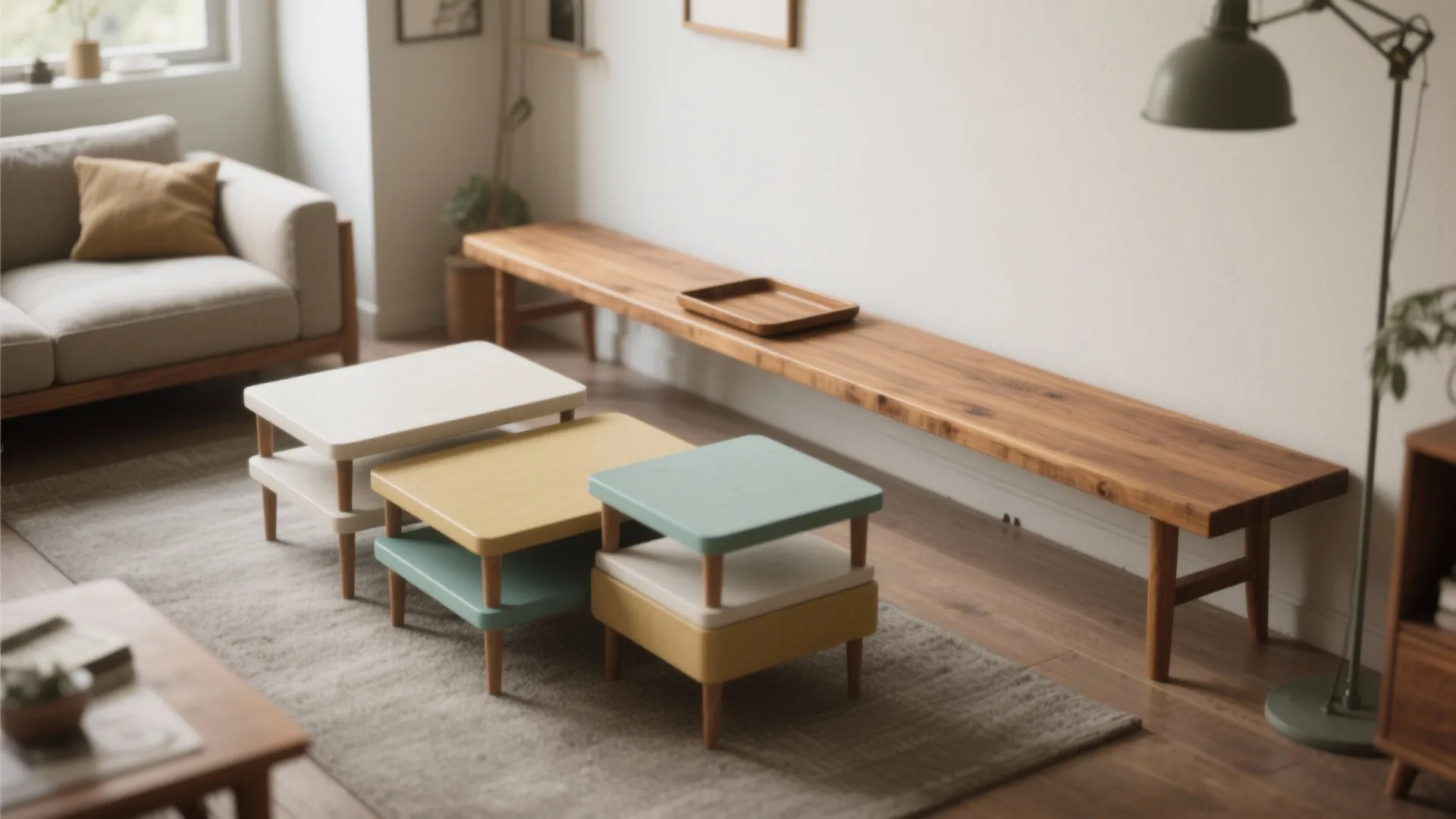 2. Multi-purpose bench and nesting tables