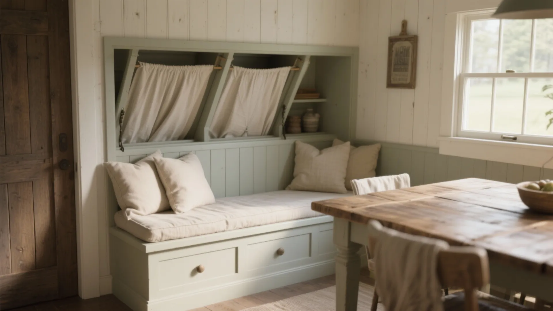 1. Built-in Bench Nook with Lift-Up Storage